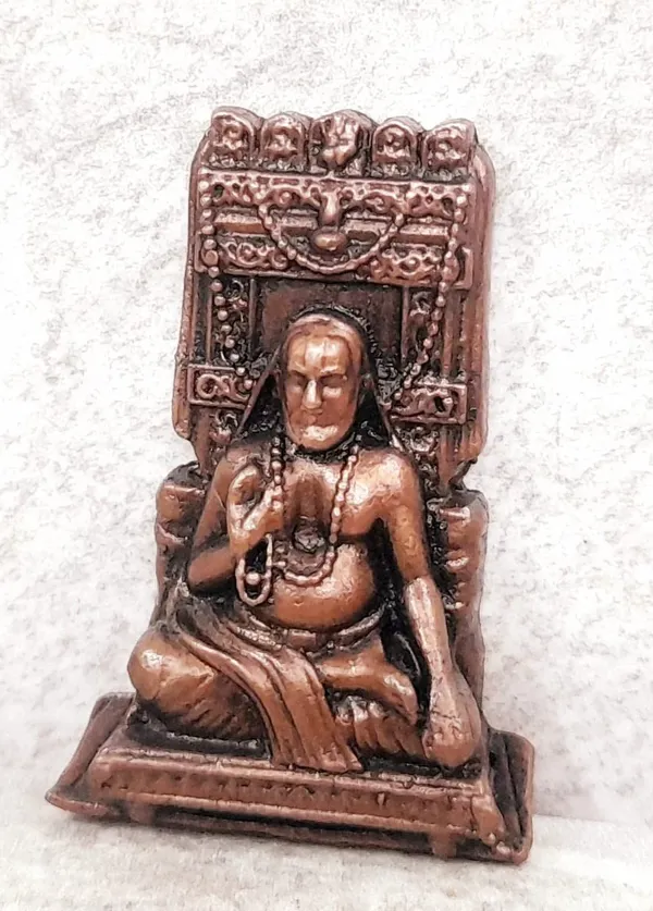 Brownish-Orange_Copper_Idols_India,_1.3_Inches,_Handmade_Sri_Raghavendra_Swamy,_43G,_Patina_Antique_Finish,_Pack_Of_1_Piece