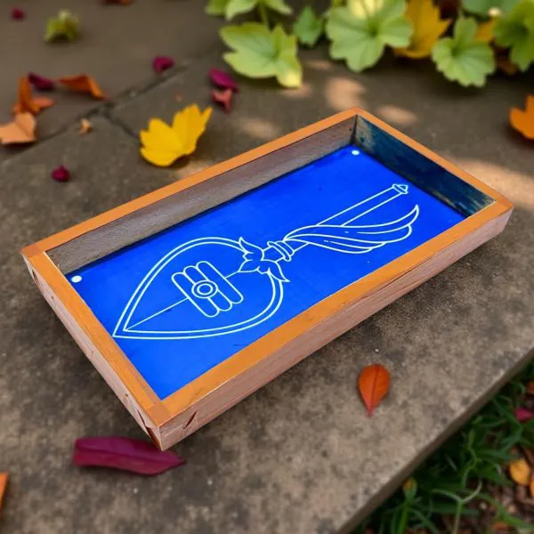 Searchers_Paradise_Vel_Rangoli_Stencil_Wooden_9x5_Inches_Pack_of_1_Piece