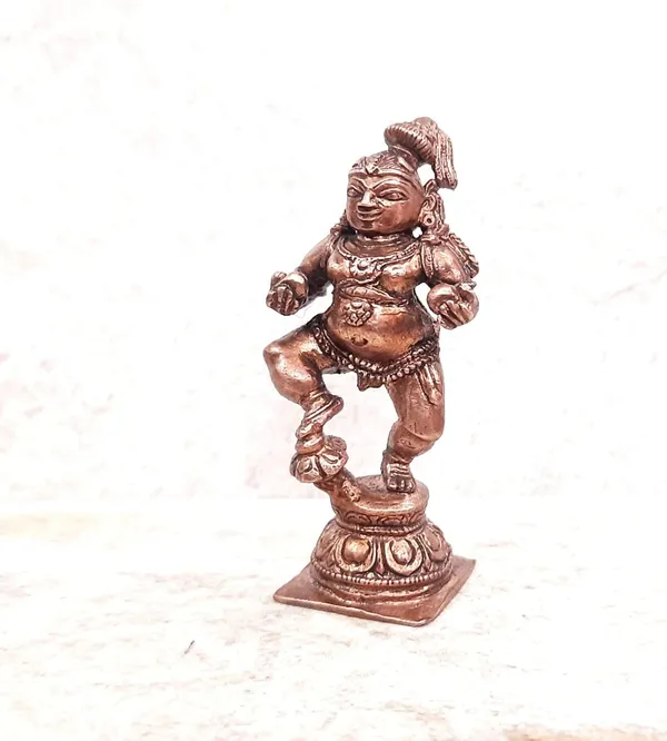 Brownish-Orange_Copper_Idols_India,_2.4_Inches,_Handmade_Krishna_With_Laddu_63_Gram,_Patina_Antique_Finish,_Pack_Of_1_Piece