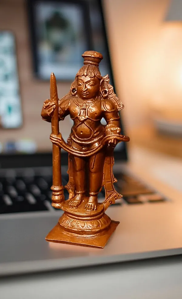 Brownish-Orange_Copper_Idols_India,_3.1_Inches,_Handmade_Udupi_Krishna,_150G,_Patina_Antique_Finish,_Pack_Of_1_Piece