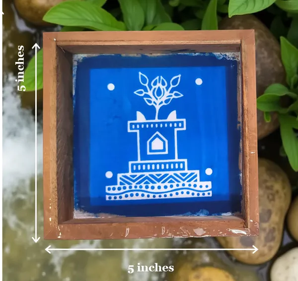 Searchers_Paradise_Thulasi_Madam_Rangoli_Stencil_Wooden_5x5_Inches_Pack_of_1_Piece