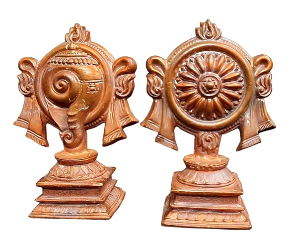 Brown_Copper_Handmade_Sanghu_And_Chakram_4.1_Inches,_520G,_Pack_Of_2_Piece