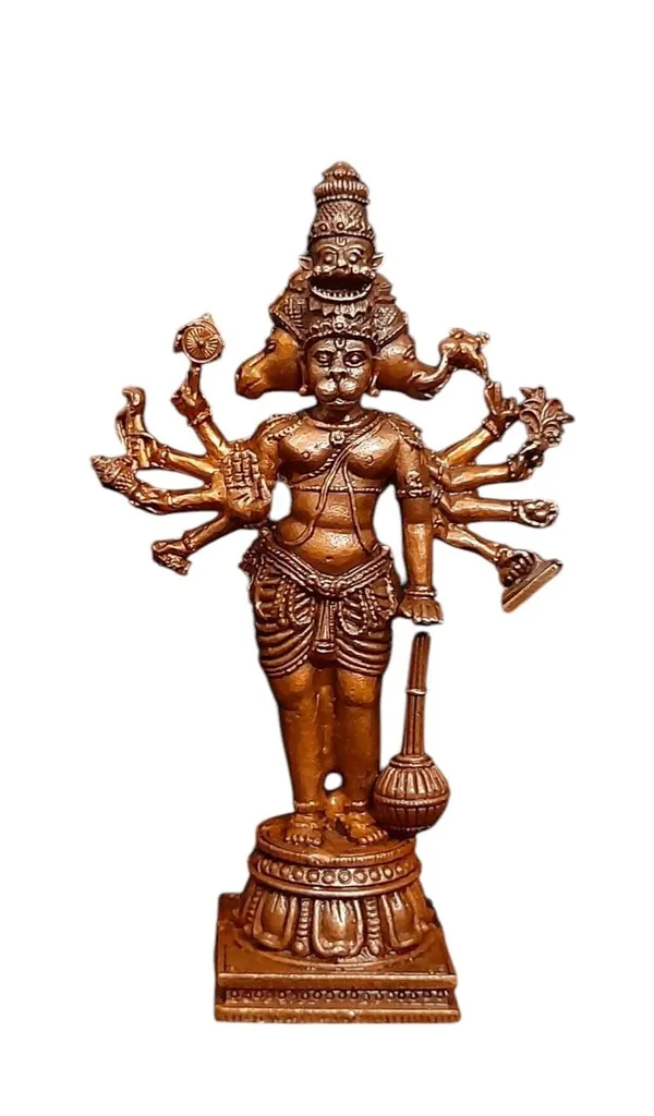 Brown_Copper_God_Idols_Panchamuka_Hanuman,_4.5_Inches,_260G,_Patina_Antique_Finish,_Pack_Of_1_Piece