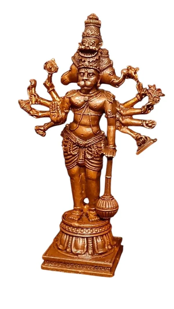 Brown_Copper_God_Idols_Panchamuka_Hanuman,_4.5_Inches,_260G,_Patina_Antique_Finish,_Pack_Of_1_Piece
