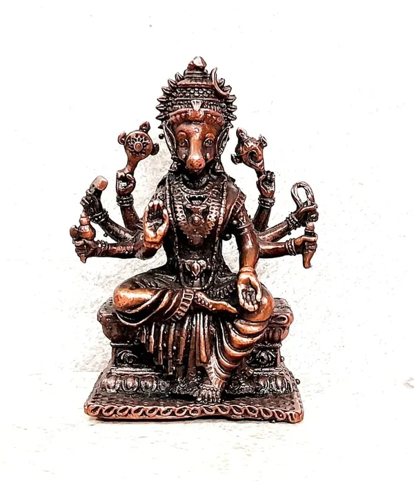 Brown_Copper_God_Varahi,_2.7_Inches,_200G,_Patina_Antique_Finish,_Pack_Of_1_Piece
