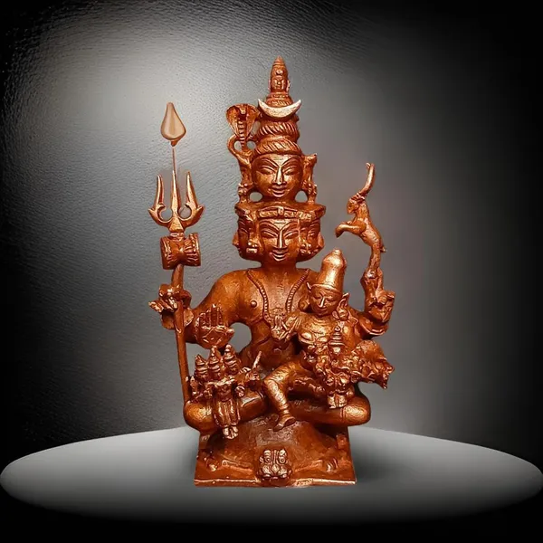Brown_Copper_God_Idols_Panchamuka_Shiva_4_Inches,_327G,_Pack_Of_1_Piece