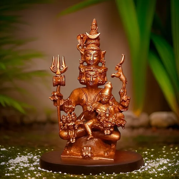 Brown_Copper_God_Idols_Panchamuka_Shiva_4_Inches,_327G,_Pack_Of_1_Piece