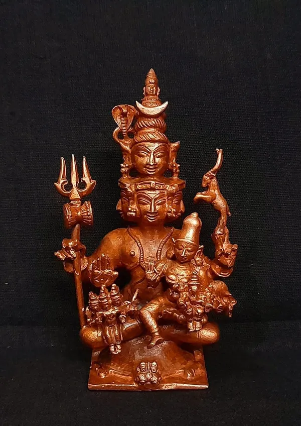 Brown_Copper_God_Idols_Panchamuka_Shiva_4_Inches,_327G,_Pack_Of_1_Piece