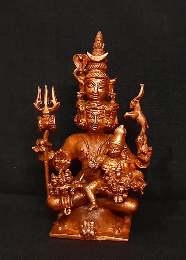 Brown_Copper_God_Idols_Panchamuka_Shiva_4_Inches,_327G,_Pack_Of_1_Piece