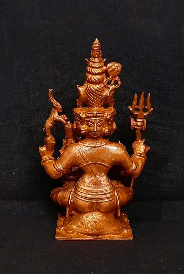 Brown_Copper_God_Idols_Panchamuka_Shiva_4_Inches,_327G,_Pack_Of_1_Piece