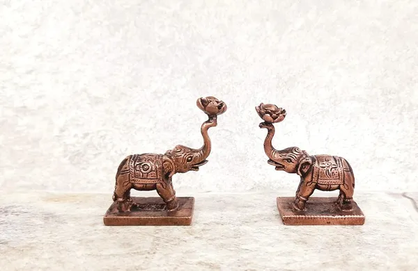 Brownish-Orange_Copper_Idols,_4.5_Cm,_Handmade_Standing_Elephant_Idol_140_Gram,_Patina_Antique_Finish,_Pack_Of_1_Piece