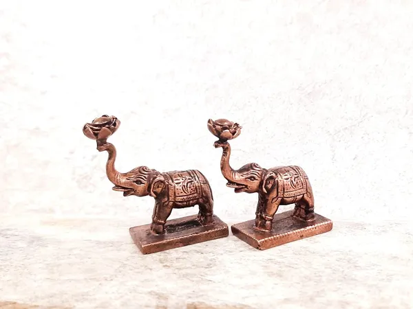 Brownish-Orange_Copper_Idols,_4.5_Cm,_Handmade_Standing_Elephant_Idol_140_Gram,_Patina_Antique_Finish,_Pack_Of_1_Piece