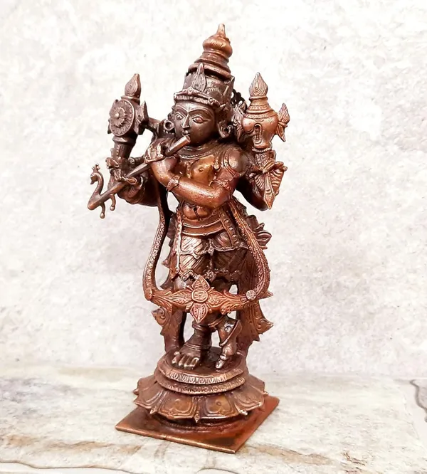 Brownish-Orange_Copper_Idols_Of_God_Standing_Venugopal_Swamy,_5.7_Inches,_700_Gram,_Patina_Antique_Finish,_Pack_Of_1_Piece