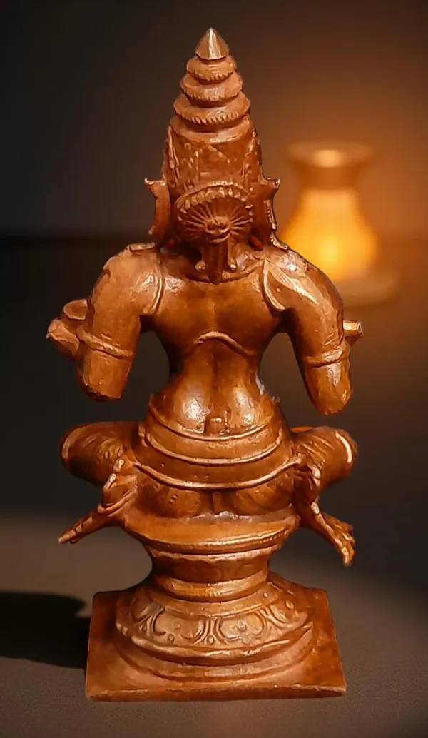 Brownish-Orange_Copper_Idols_India,_3.9_Inches,_Handmade_Annapoorani_Idol_With,_340G,_Patina_Antique_Finish,_Pack_Of_1_Piece