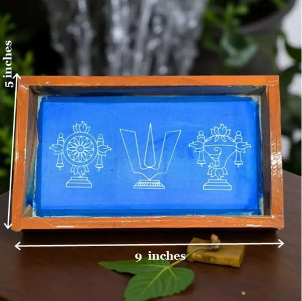 Searchers_Paradise_Shankh_Chakra_Namah_Rangoli_Stencil_Wooden_9x5_Inches_Pack_of_1_Piece