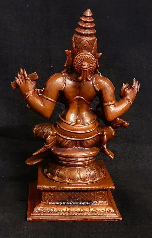 Brownish-Orange_Copper_Idols,_4_Inches,_Handmade_Saraswathi_500G,_Patina_Antique_Finish,_Pack_Of_1_Piece