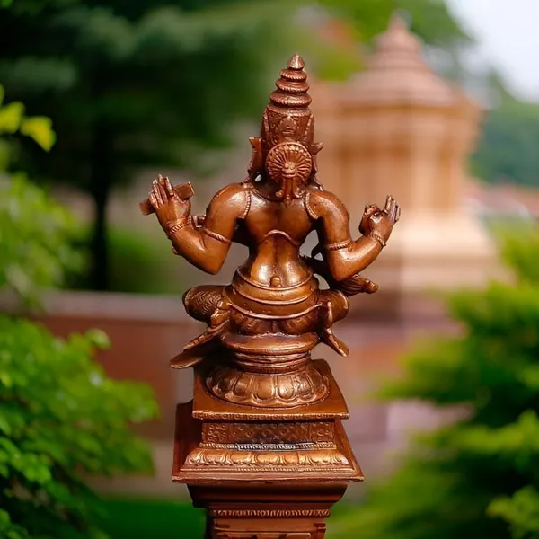 Brownish-Orange_Copper_Idols,_4_Inches,_Handmade_Saraswathi_500G,_Patina_Antique_Finish,_Pack_Of_1_Piece