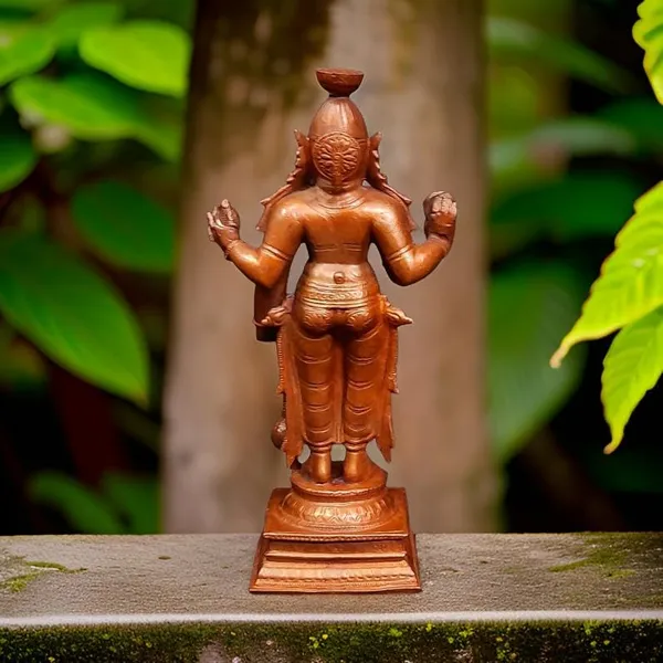 Brownish-Orange_Copper_Idols,_15.5_Cm,_Handmade_Guruvayurappan_750_G,_Patina_Antique_Finish,_Pack_Of_1_Piece