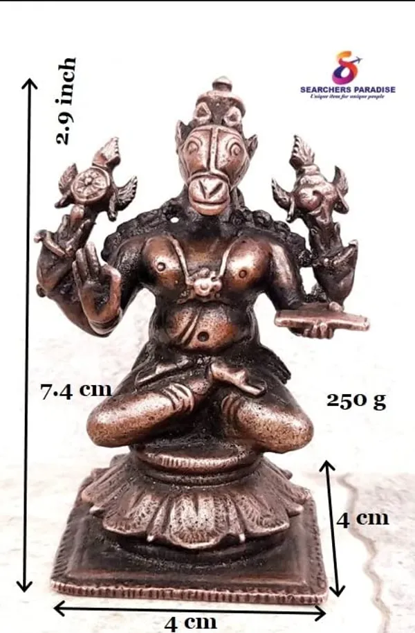 Brownish-Orange_Copper_Idols_Indiaby,_2.9_Inches,_Handmade_Lord_Hayagriva,_250G,_Patina_Antique_Finish,_Pack_Of_1_Piece