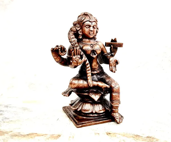 Brown_Copper_Handmade_Bala_Tiripura_Sundar_8.8_Cm_322_G,_Patina_Antique_Finish,_Pack_Of_1_Piece