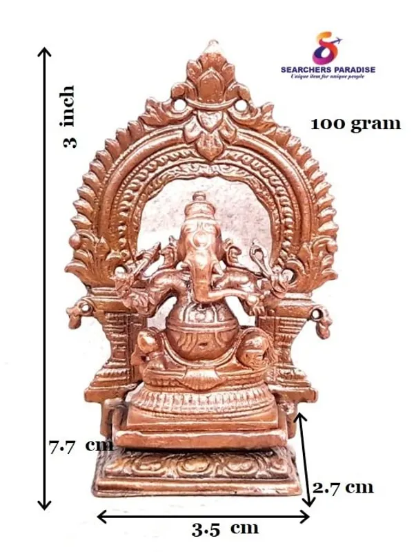 Brownish-Orange_Copper_Idols_Of_God_Little_Ganesh_With_Prabhavalli,_3_Inches,_100G,_Patina_Antique_Finish,_Pack_Of_1_Piece