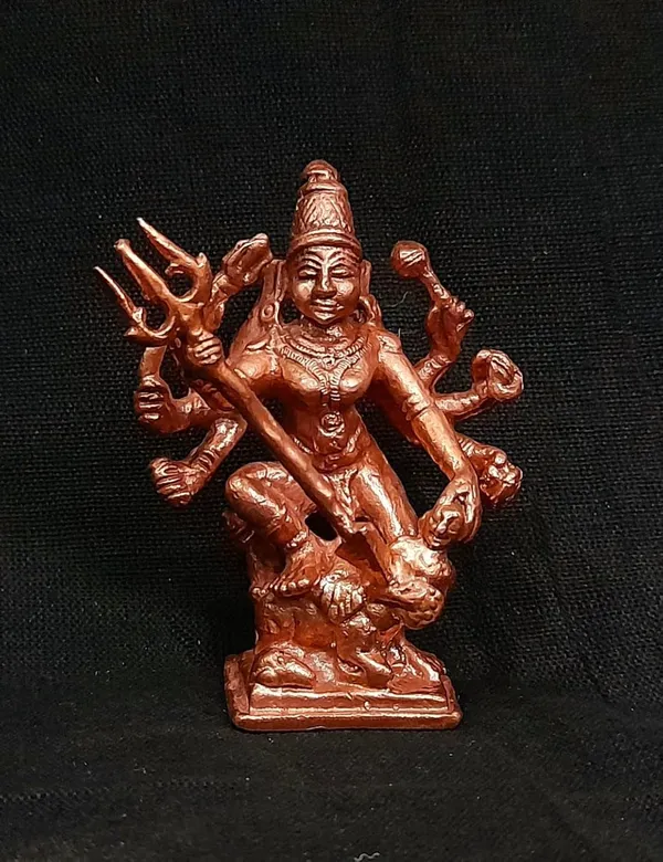 Brownish-Orange_Copper_Idols_India,_2.3_Inches,_Handmade_Mahishasura_Mardhini,_79Grams,_Patina_Antique_Finish,_Pack_Of_1_Piece