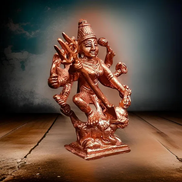 Brownish-Orange_Copper_Idols_India,_2.3_Inches,_Handmade_Mahishasura_Mardhini,_79Grams,_Patina_Antique_Finish,_Pack_Of_1_Piece