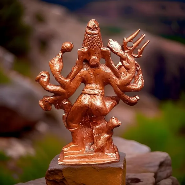 Brownish-Orange_Copper_Idols_India,_2.3_Inches,_Handmade_Mahishasura_Mardhini,_79Grams,_Patina_Antique_Finish,_Pack_Of_1_Piece