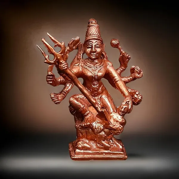 Brownish-Orange_Copper_Idols_India,_2.3_Inches,_Handmade_Mahishasura_Mardhini,_79Grams,_Patina_Antique_Finish,_Pack_Of_1_Piece