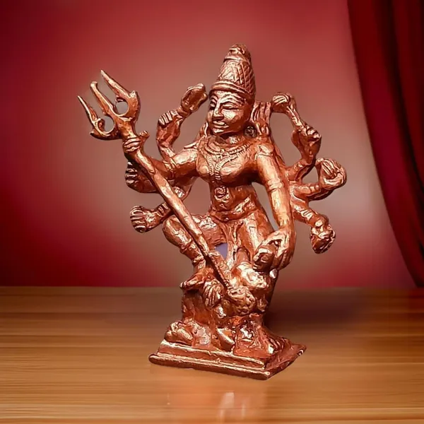 Brownish-Orange_Copper_Idols_India,_2.3_Inches,_Handmade_Mahishasura_Mardhini,_79Grams,_Patina_Antique_Finish,_Pack_Of_1_Piece