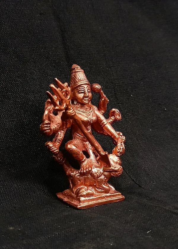 Brownish-Orange_Copper_Idols_India,_2.3_Inches,_Handmade_Mahishasura_Mardhini,_79Grams,_Patina_Antique_Finish,_Pack_Of_1_Piece