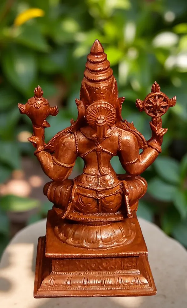 Brownish-Orange_Copper_Idols_Of_God_Moogambikai,_4_Inch,_430_Gram,_Patina_Antique_Finish,_Pack_Of_1_Piece