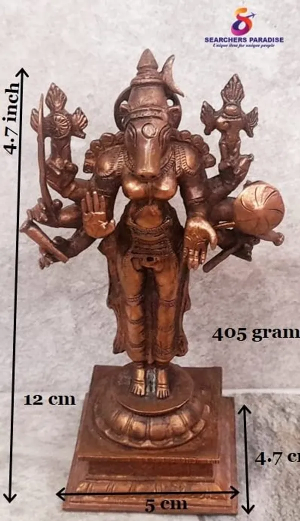 Brownish-Orange_Copper_Idols_India,_4.7_Inches,_Handmade_Goddess_Varahi,_405_Gram,_Patina_Antique_Finish,_Pack_Of_1_Piece