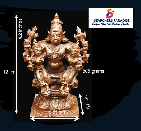 Brown_Copper_Idols_Of_God_Srinivasa_Perumal_With_Sridevi_Bhudevi,_4.2_Inches,_805_Gram,_Pack_Of_1_Piece