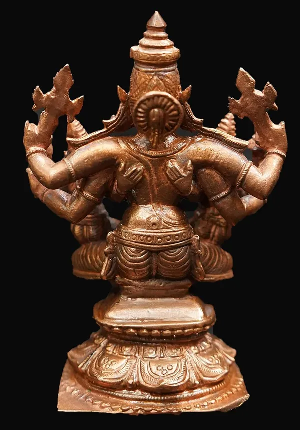 Brown_Copper_Idols_Of_God_Srinivasa_Perumal_With_Sridevi_Bhudevi,_4.2_Inches,_805_Gram,_Pack_Of_1_Piece