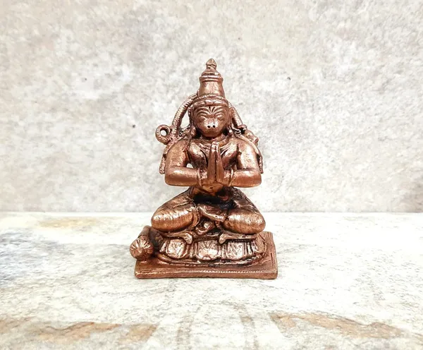 Copper_Idolsby,_6.3_Cm,_Handmade_Hanuman_147G,_Patina_Antique_Finish,_Pack_Of_1_Piece