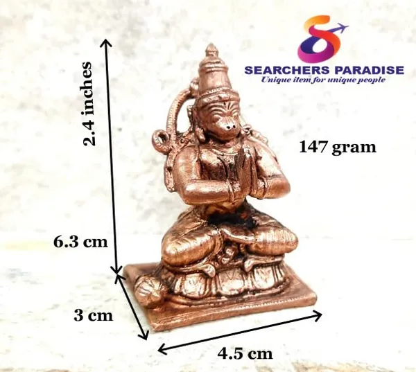Copper_Idolsby,_6.3_Cm,_Handmade_Hanuman_147G,_Patina_Antique_Finish,_Pack_Of_1_Piece