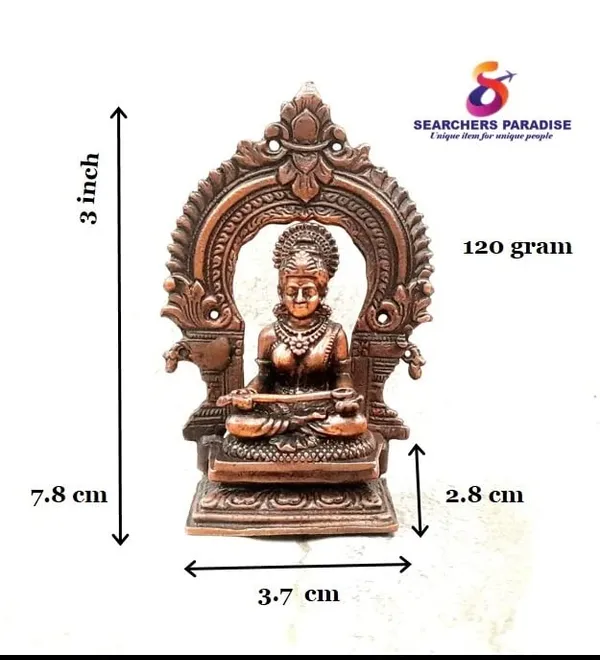 Brownish-Orange_Copper_Idols_India,_3_Inches,_Handmade_Goddess_Annapoorani_Idol_With_Prabhavalli,_120G,_Patina_Antique_Finish,_Pack_Of_1_Piece