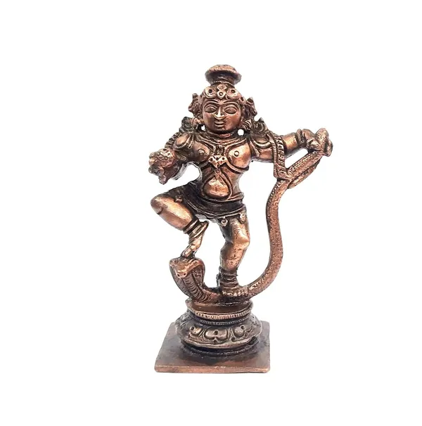 Brownish-Orange_Copper_Idols,_9_Cm,_Handmade_Kalinganarthana_Krishnar,_192G,_Patina_Antique_Finish,_Pack_Of_1_Piece