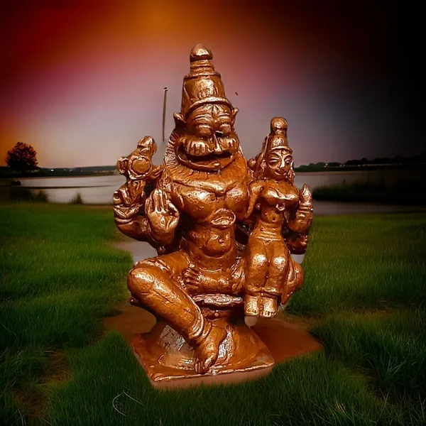 Antique_Copper_Copper_Handmade_Lakshmi_Narasimhar_1.5_Inches,_50G,_Pack_Of_1_Piece