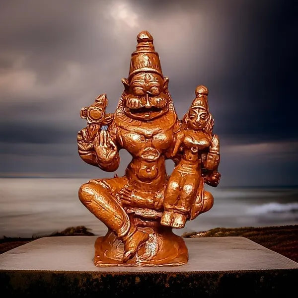 Antique_Copper_Copper_Handmade_Lakshmi_Narasimhar_1.5_Inches,_50G,_Pack_Of_1_Piece