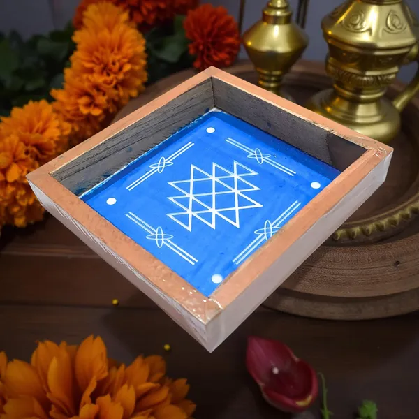 Searchers_Paradise_Kubera_Rangoli_Stencil_Wooden,Pack_of_1_Piece_5_*_5_inches