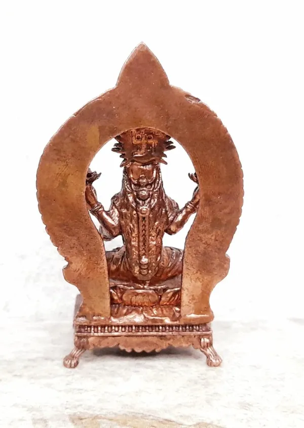 Brownish-Orange_Copper_Idols,_3.3_Inches,_Handmade_Lakshmi_With_Prabhavlli,_150G,_Patina_Antique_Finish,_Pack_Of_1_Piece