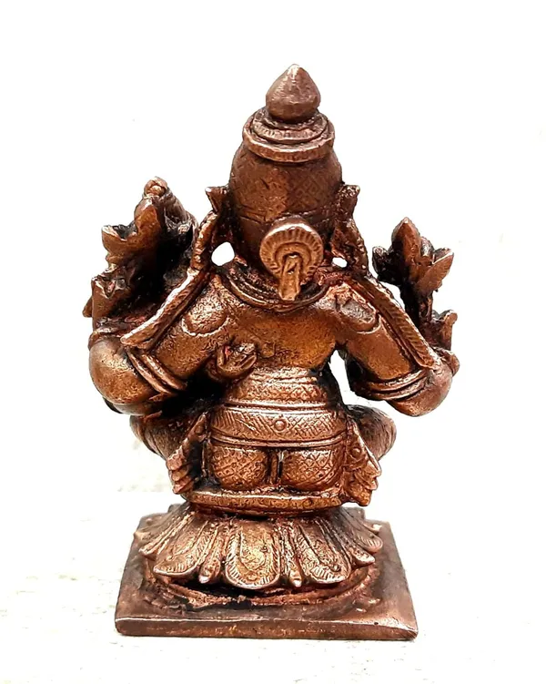Brownish-Orange_Copper_Idolsby,_7.2_Cm,_Handmade_Lakshmi_Narasimhar_276Grams,_Patina_Antique_Finish,_Pack_Of_1_Piece
