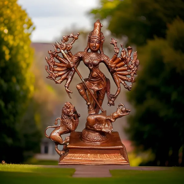 Brownish-Orange_Copper_Idols_Of_God_Mahishasura_Mardhini_Idol,_7.8_Inches,_1.1_Kg,_Patina_Antique_Finish,_Pack_Of_1_Piece