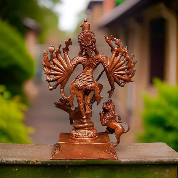 Brownish-Orange_Copper_Idols_Of_God_Mahishasura_Mardhini_Idol,_7.8_Inches,_1.1_Kg,_Patina_Antique_Finish,_Pack_Of_1_Piece