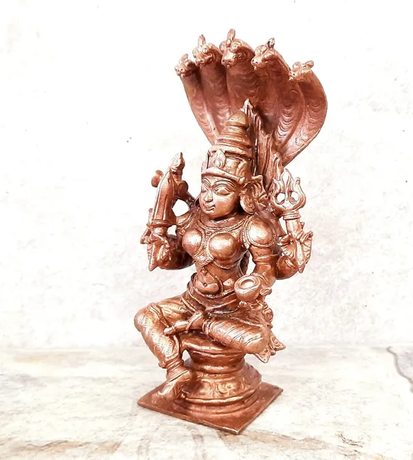 Brownish-Orange_Copper_Idols_Of_God_Amman_4.9_Inches,_470G,_Patina_Antique_Finish,_Pack_Of_1_Piece