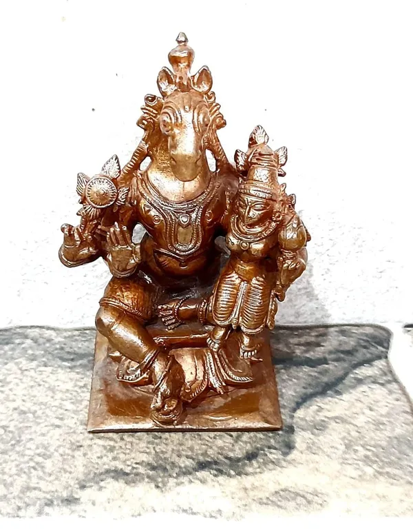 Brown_Copper_Idols_Of_God_Sri_Lakshmi_Hayagreeva_Avataram_3.2_Inches,_253G,_Patina_Antique_Finish_Pack_Of_1_Piece