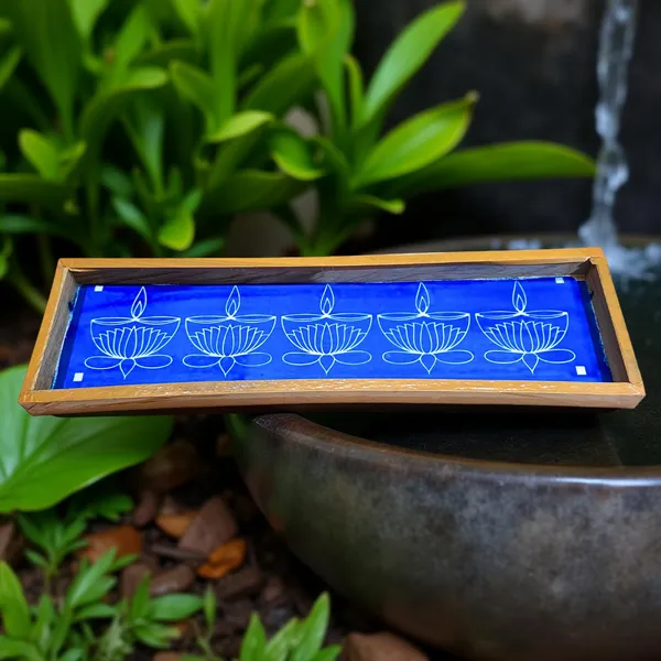 Searchers_Paradise_Lotus_Agal_Diya_Border_Rangoli_Wooden__Stencil_17x5_Inches_Pack_of_1_Piece