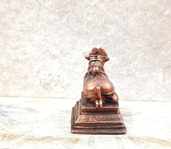 Brownish-Orange_Copper_Idolsby_Searchers_Paradise,_5.3_Cm,_Handmade_Nandhi_152_G,_Patina_Antique_Finish,_Pack_Of_1_Piece